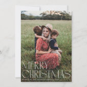 Chic Elegant Typografie Vrolijk Kerstfeest Eén Fot Feestdagenkaart (Voorkant)