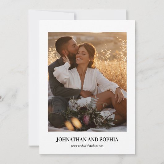 Chic Elegant Typography Black Wedding Kaart (Achterkant)