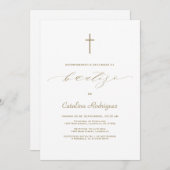 Chic Elegant Uitnodiging De Bautizo Meisjesdoop (Voorkant / Achterkant)