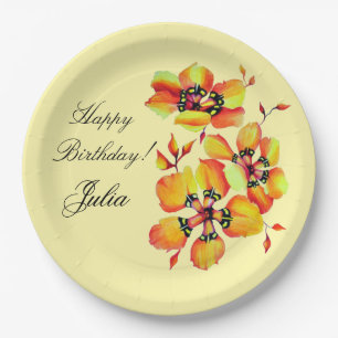 Chic Elegant Waterverf Lente Bloemen Papieren Bordje