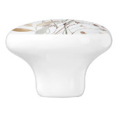 Chic Elegant Waterverf Navy Blauwe Bloem Bloemen Keramische Knop (Zijkant)