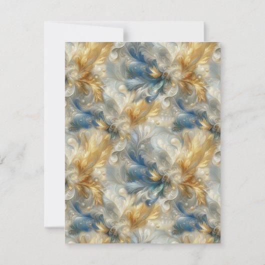 Chic Elegant Wervelt in Goud, Zilver, Blauw, Geel Aankondiging (Achterkant)