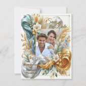 Chic Elegant Wervelt in Goud, Zilver, Blauw, Geel Aankondiging (Voorkant)