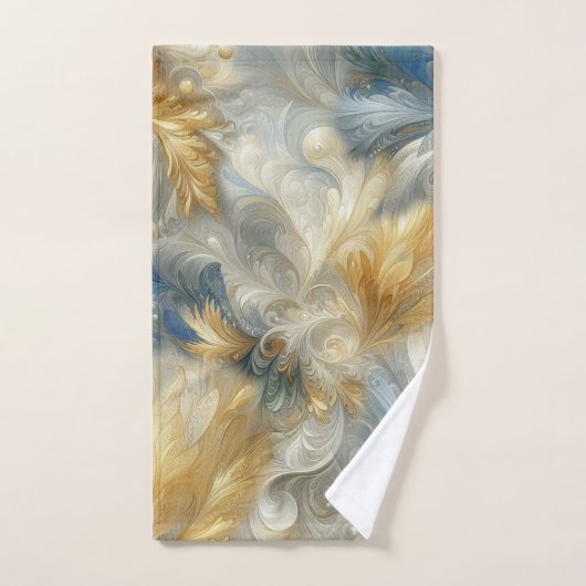Chic Elegant Wervelt in Goud, Zilver, Blauw, Geel Bad Handdoek (Handdoek)