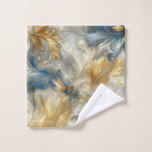 Chic Elegant Wervelt in Goud, Zilver, Blauw, Geel Bad Handdoek (Wasdoekje)
