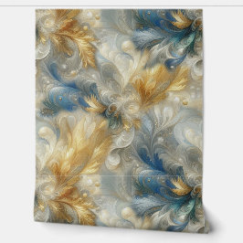 Chic Elegant Wervelt in Goud, Zilver, Blauw, Geel Behang