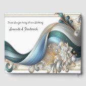 Chic Elegant Wervelt in Goud, Zilver, Blauw, Geel Gastenboek (Achterkant)