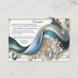 Chic Elegant Wervelt in Goud, Zilver, Blauw, Geel Informatiekaartje