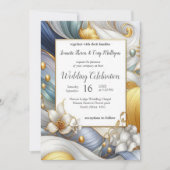 Chic Elegant Wervelt in Goud, Zilver, Blauw, Geel Kaart (Voorkant)