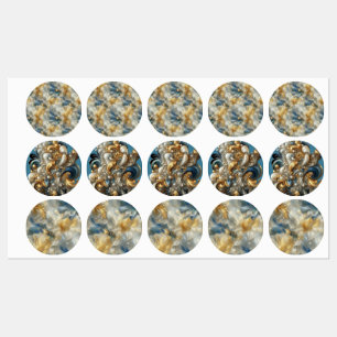 Chic Elegant Wervelt in Goud, Zilver, Blauw, Geel Labels