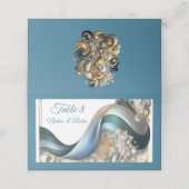 Chic Elegant Wervelt in Goud, Zilver, Blauw, Geel Plaatskaartje (Buitenkant ongevouwen)