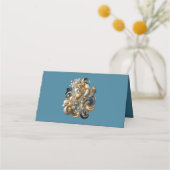 Chic Elegant Wervelt in Goud, Zilver, Blauw, Geel Plaatskaartje (Achterkant)