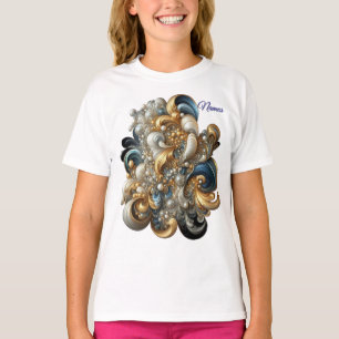 Chic Elegant Wervelt in Goud, Zilver, Blauw, Geel T-shirt