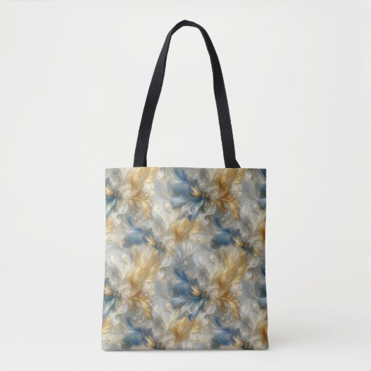 Chic Elegant Wervelt in Goud, Zilver, Blauw, Geel Tote Bag (Voorkant)