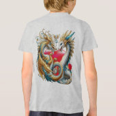 Chic Elegant Wervelt in Goud, Zilver, Blauw, Geel Tri-Blend Shirt (Achterkant)