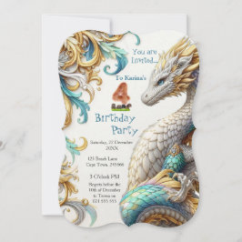 Chic Elegant Wervelt In Goud, Zilver Speelse Draak Kaart