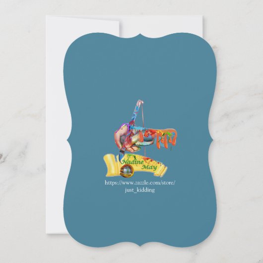 Chic Elegant Wervelt In Goud, Zilver Speelse Draak Kaart (Achterkant)