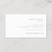 Chic Elegant White Circle Logo White Cosmetoloog Visitekaartje (Achterkant)