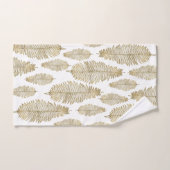 Chic Elegant White en Gold Fern Leaf Pattern Bad Handdoek (Handdoek)