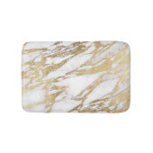 Chic Elegant White en Gold Marble Pattern Badmat (Voorkant)