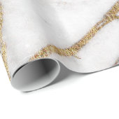 Chic Elegant White en Gold Marble Pattern Cadeaupapier (Rol Hoek)