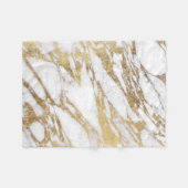 Chic Elegant White en Gold Marble Pattern Fleece Deken (Voorkant (Horizontaal))