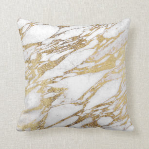 Chic Elegant White en Gold Marble Pattern Kussen