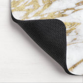 Chic Elegant White en Gold Marble Pattern Muismat (Hoek)