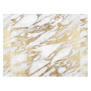 Chic Elegant White en Gold Marble Pattern Tafelkleed
