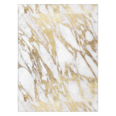 Chic Elegant White en Gold Marble Pattern Tafelkleed (Voorkant)