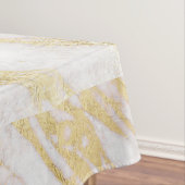 Chic Elegant White en Gold Marble Pattern Tafelkleed (Voorbeeld)