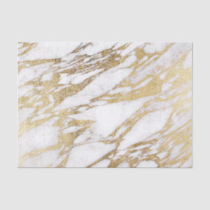Chic Elegant White en Gold Marble Pattern Tissuepapier