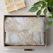 Chic Elegant White en Gold Marble Pattern Tissuepapier (Geschenk)
