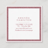 Chic Elegant White en Roos Gold MANDALA Vierkante Visitekaartje (Achterkant)