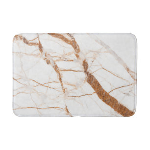 Chic Elegant White en Roos Gold Marble Pattern Badmat