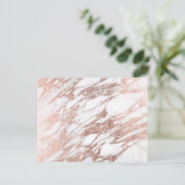 Chic Elegant White en Roos Gold Marble Pattern Briefkaart (Staand voorkant)