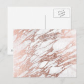 Chic Elegant White en Roos Gold Marble Pattern Briefkaart (Voorkant / Achterkant)
