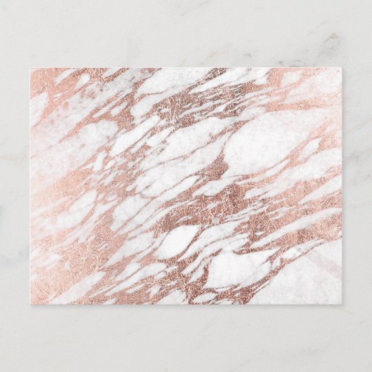 Chic Elegant White en Roos Gold Marble Pattern Briefkaart (Voorkant)
