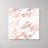 Chic Elegant White en Roos Gold Marble Pattern Canvas Afdruk (Voorkant)