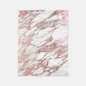 Chic Elegant White en Roos Gold Marble Pattern Fleece Deken (Voorkant)