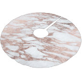 Chic Elegant White en Roos Gold Marble Pattern Kerstboom Rok (Gekanteld)