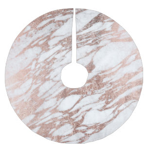 Chic Elegant White en Roos Gold Marble Pattern Kerstboom Rok