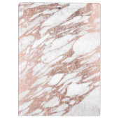 Chic Elegant White en Roos Gold Marble Pattern Klembord (Achterkant)