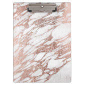 Chic Elegant White en Roos Gold Marble Pattern Klembord (Voorkant)