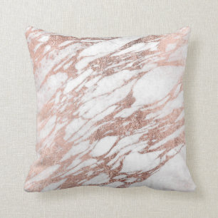 Chic Elegant White en Roos Gold Marble Pattern Kussen