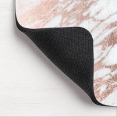 Chic Elegant White en Roos Gold Marble Pattern Muismat (Hoek)