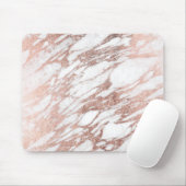Chic Elegant White en Roos Gold Marble Pattern Muismat (Met muis)