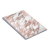Chic Elegant White en Roos Gold Marble Pattern Notitieboek (Rechterzijde)