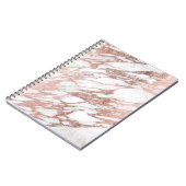 Chic Elegant White en Roos Gold Marble Pattern Notitieboek (Linkerzijde)