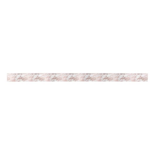 Chic Elegant White en Roos Gold Marble Pattern Satijnen Lint (Voorkant)